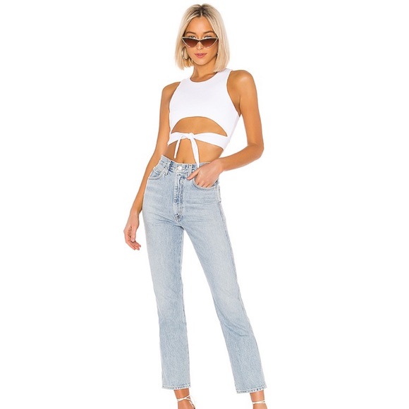 NWOT superdown Colette Tie Front Crop Tank Top - Picture 4 of 6